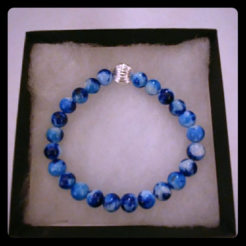 Navy & Blue Jade Stone Bracelet